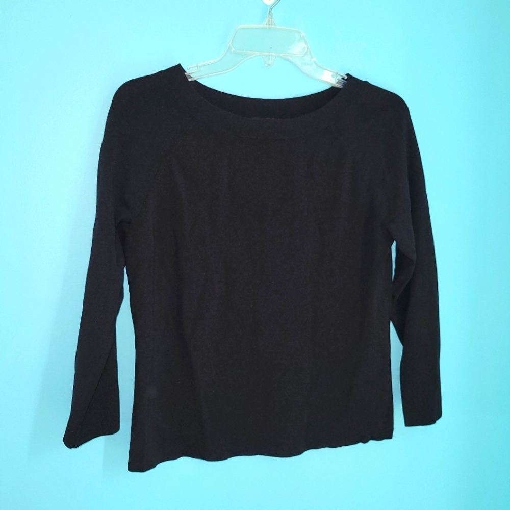 Apostrophe Black Quarter Sleeve Top sz. 14